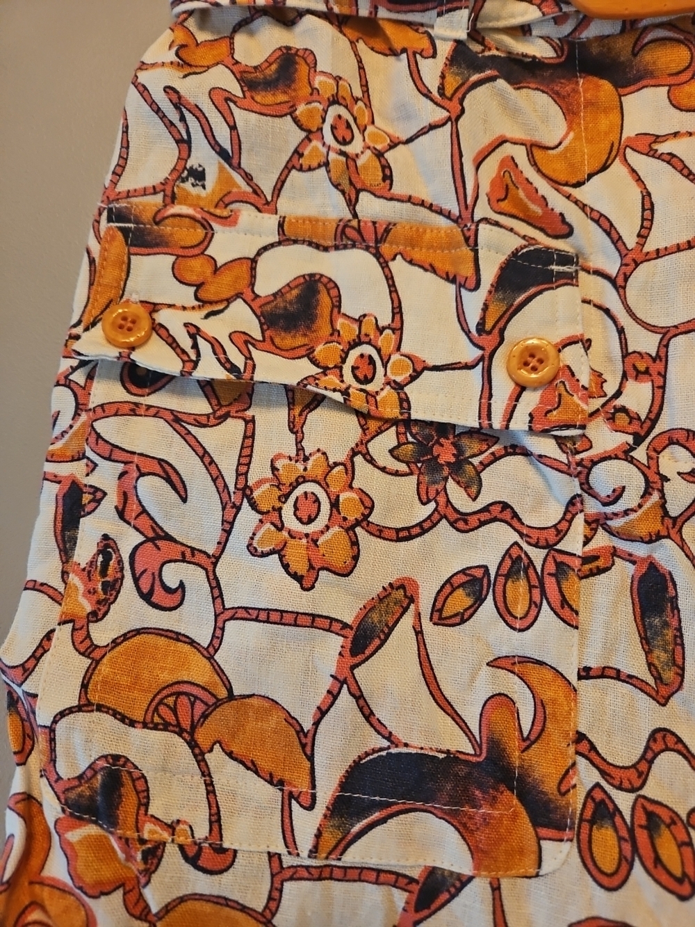 House Of Harlow 1960 Floral Print Romper Orange & Cream Belted Linen Blend NEW - Picture 4 of 10